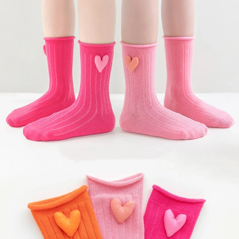 

3 Pairs Children Long Socks Boys Girls Spring Autumn Winter Striped Socks Baby Kids School Student Uniform Socks Sport Clothes