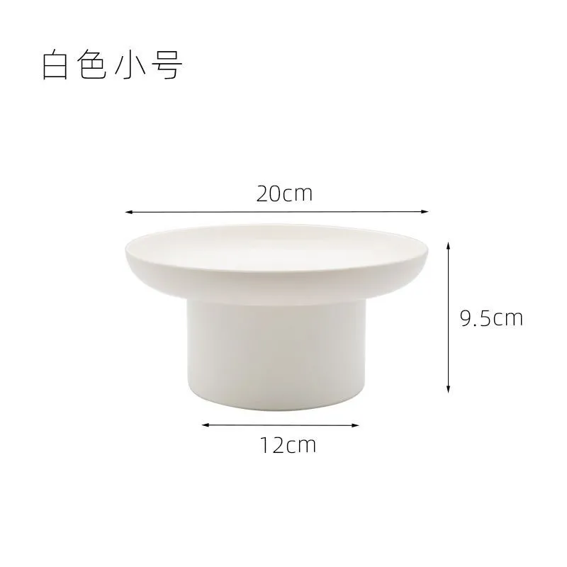 Round Black White Decorative Tray Storage Organizer ABS Tray Fruit Perfume Cosmetic Tray Home Decor Plates Simple Storage Plate 4