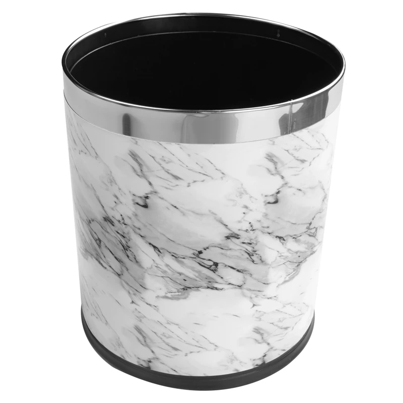 

Marble Pattern 10L Trash Can Bin Buckets Diameter 23Cm Height 27Cm Waste Bins Living Room Bathroom Kitchen Dustbin Trash Bin