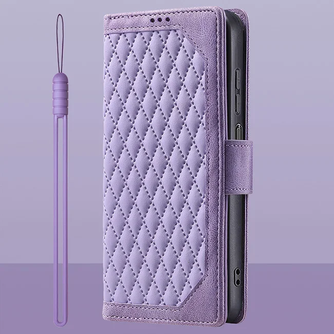 Leather Flip Magnetic Wallet Phone Case with Card Holder and Stand Function