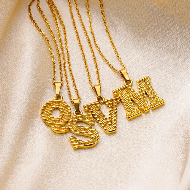 Collana Con Nome Collana Ciondolo Iniziale In Acciaio Inossidabile - Lettera A-Z, Colore Oro, Regalo Elegante Anastasia Necklace - Foto 9