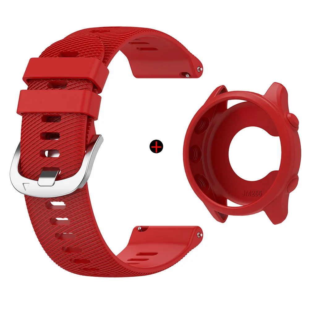 Versatile Soft Silicone 2-in-1 Watchband and Case Set - Single Color Wristband Replacement