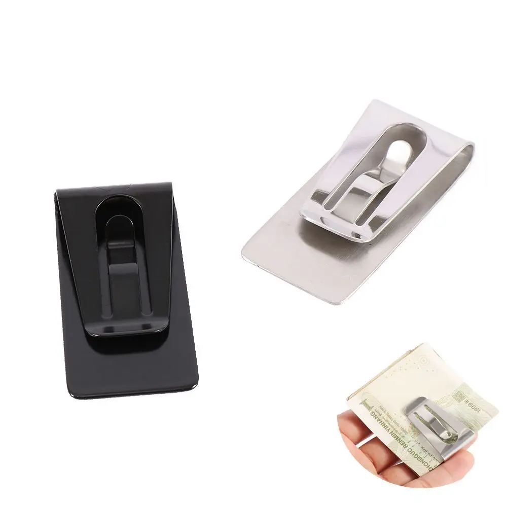 

Unisex Stationery Metal Clip Ticket Holder Stainless Steel Bill Clip ID Card Money Clips Hollow Cash Holder