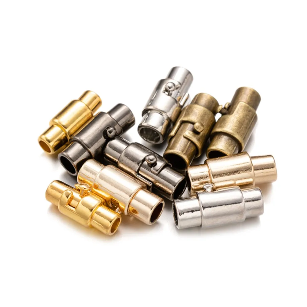 5/10 Stück 3/4/5/6/8 mm starke magnetische Verschlüsse mit Verriegelung für DIY Lederband Endkappe Armband Halskette Anschlüsse Schmuckherstellung