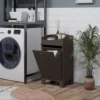 Homcom 31" Tilt Out Laundry Hamper, Free Standing Home Organizer Hamper, Bathroom Storage Cabinet, Coffee 2
