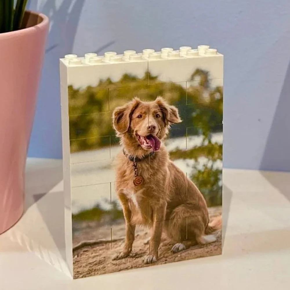 Personalized Portrait Photo Block - Custom Brick-Style Puzzle Decoration Gift