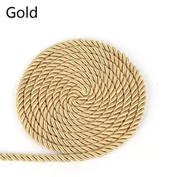 Luxurious 5mm Twisted Satin Rope for Elegant DIY Crafts & Decorative Packaging (Gold)