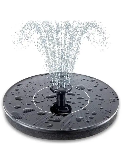 Pompe de fontaine de bain d'oiseaux solaire, fontaine solaire améliorée, pompe de fontaine d'eau flottante autonome à énergie solaire pour bain d'oiseaux, 1