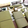 Fromthenon Vintage Pen Holder Clip For Travelers Notebook Mini Retro Notebook Diary Olive Green Leather Planner 6