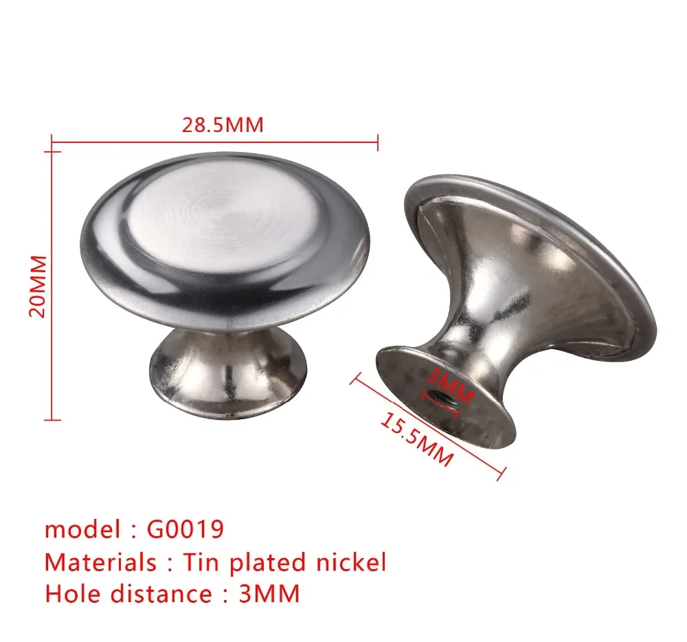 Cabinet Knob Stainless Steel Cupboard Pullers Drawer Knobs Furniture Wardrobe Round Handle Kitchen Door Pulls Hardware DIY