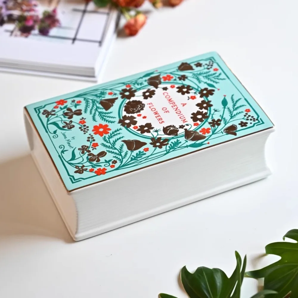 Nordic Art Book Shaped Ceramic Vase Ornaments Living Room Wine Cabinet Desktop Flower Arrangement Container Wedding Decoration 4