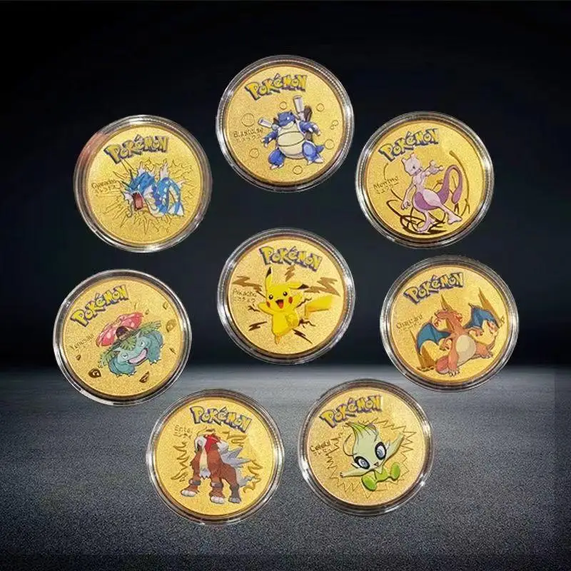 

Pokemon Gold Coin Metal Set Pikachu Charizard Commemorative Coin Anime Baby Gold Coin Pokemon Coin Commemorative Medal