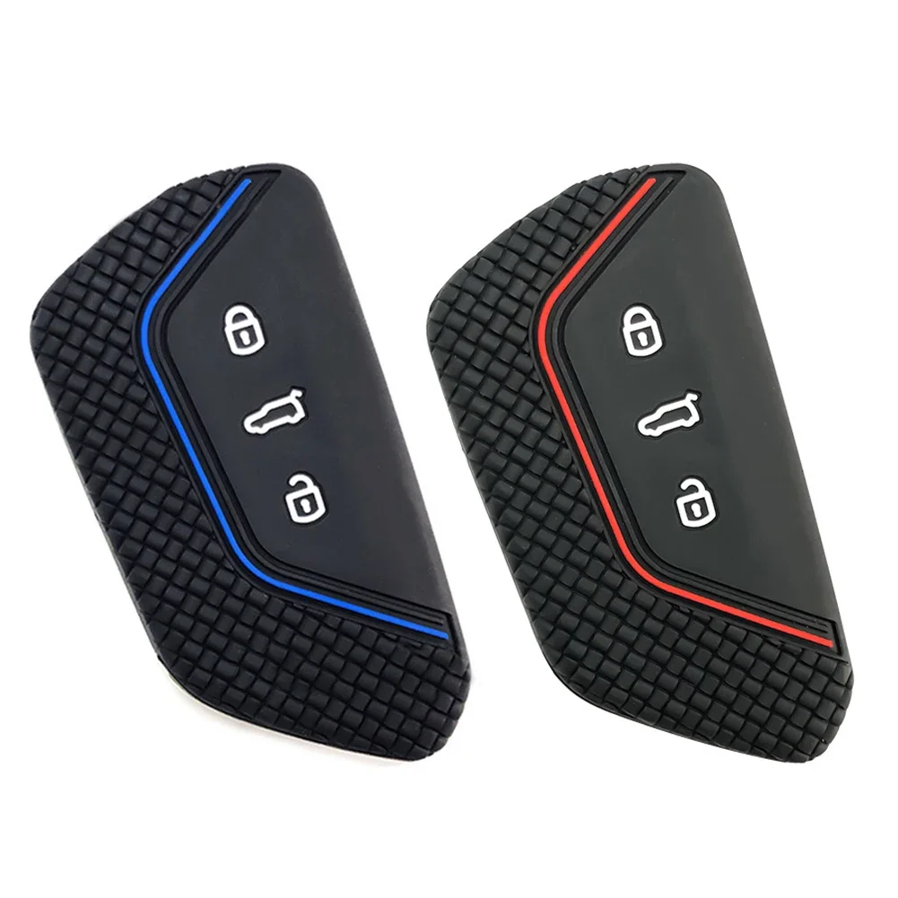 key case Silicone Car Key Case Fob Holder Cover Trim for VW Golf 8 Mk8 GTI GTD R ID3 ID4 Car Accessories