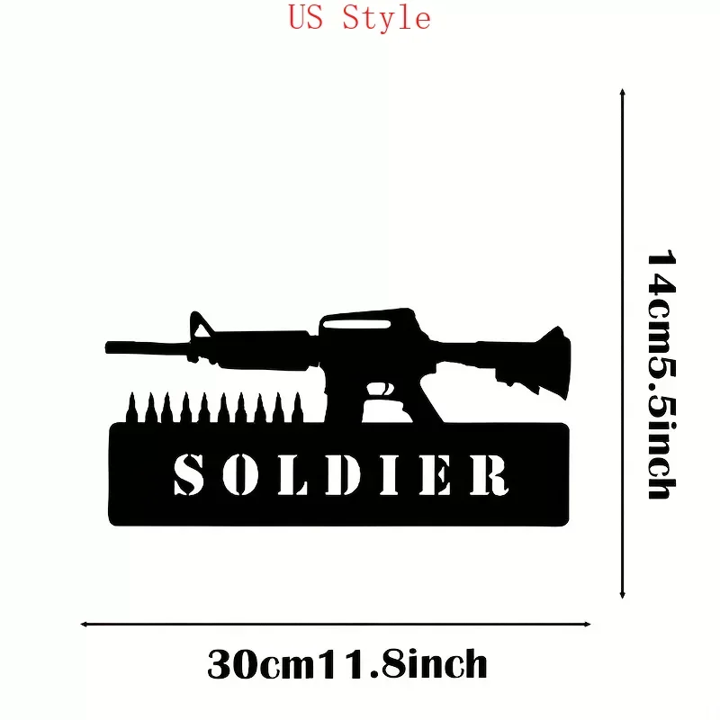 

Black Metal Soldier Guns Interior Wall Bedroom Decoration Art Soldier Independence Day Veterans Day Patriotic Home Decoration Ga