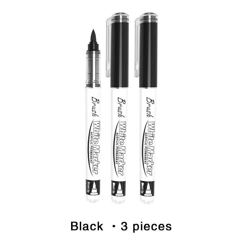 Vibrant Acrylic Paint Markers - Bold Black & White for Creative Projects on Various Surfaces
