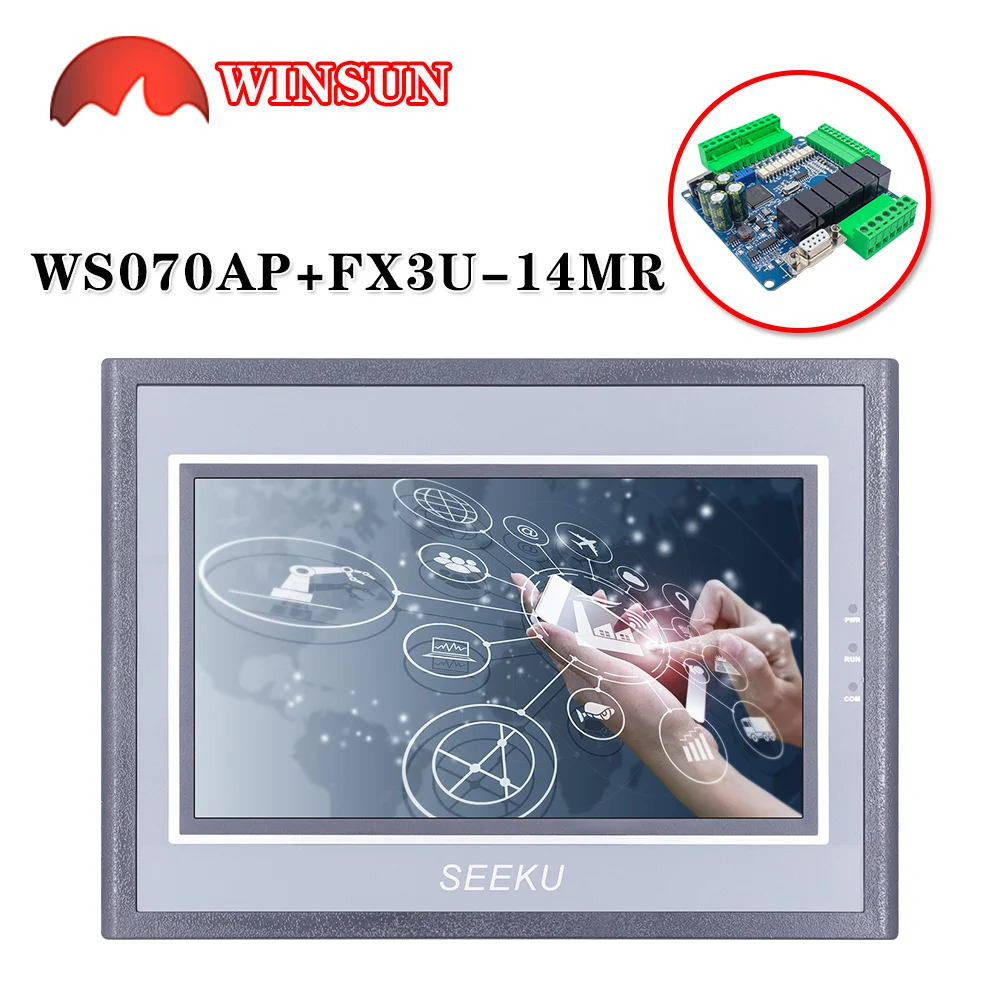 FX3U-14 -24 -32 -48 FX3U + HMI PLC  7 ġ ÷ ȭ  ̺ WS-070AP 