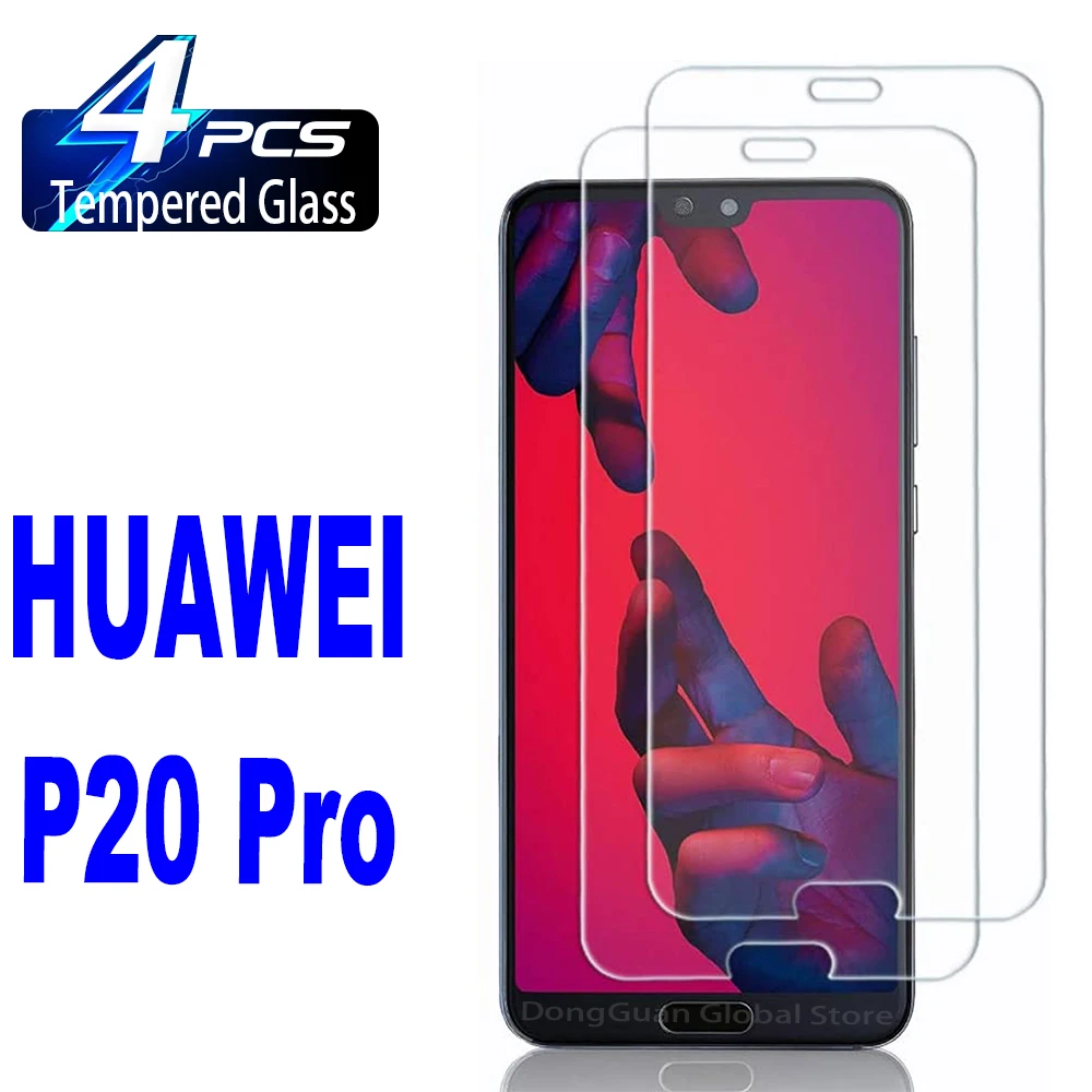 

4Pcs Tempered Glass For Huawei P20 Pro P40 E Lite P10 P20 P30 P50 Lite Screen Protector Glass Film