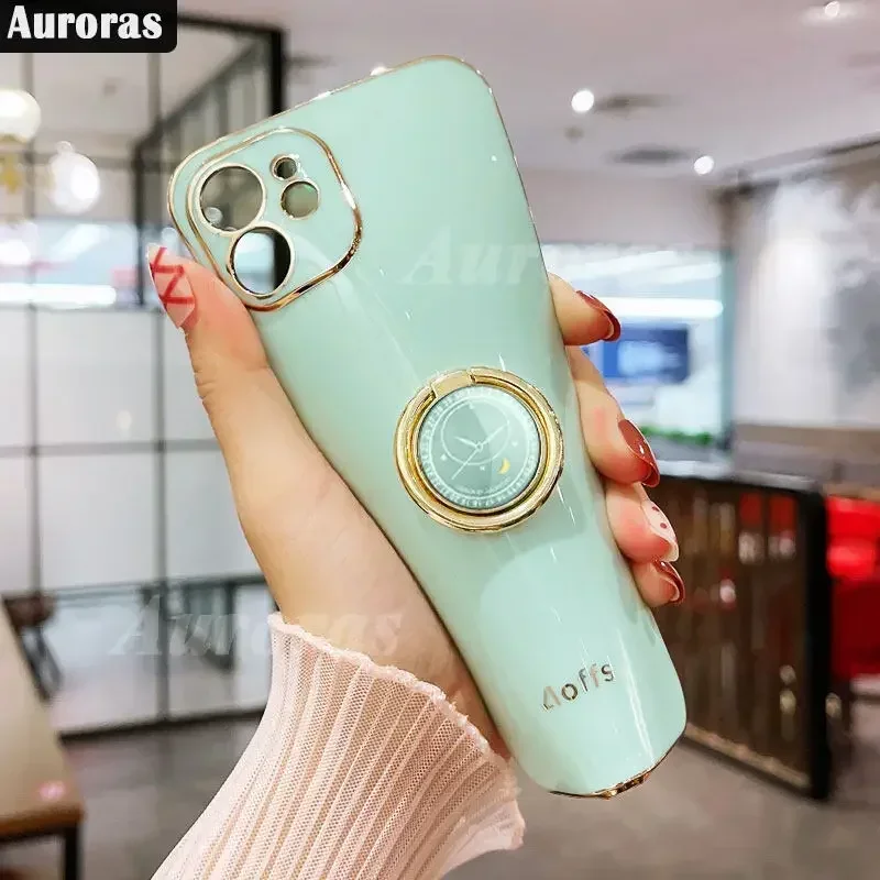 Auroras 30 5G Case With Finger Ring Plated Bezel Soft Shell For Infinix Zero 20 Ultra Shockproof Cover_voghion.com