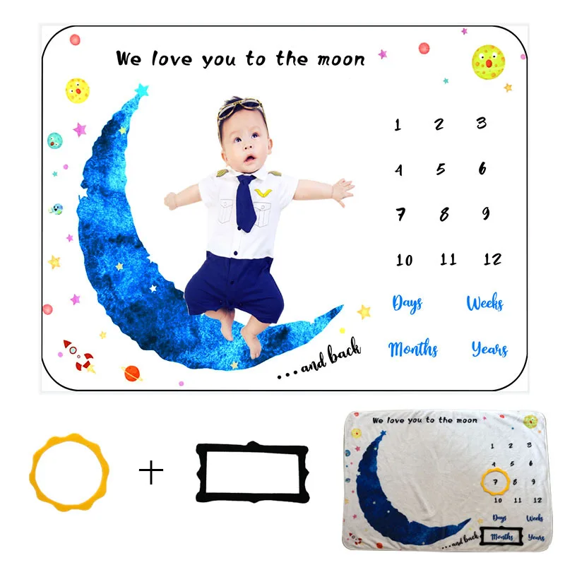 Newborn Blanket Photo Pro 75x100cm Baby Souvenirs Monthly Milestone Blanket Shoots Backdrop Cloth Calendar Newborn Photography