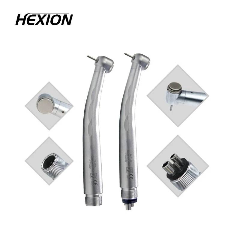 

HEXION Dental High Speed Handpiece E-generator Push Button Air Turbine 4 Water Spray Noise 50dB Dentistry Products