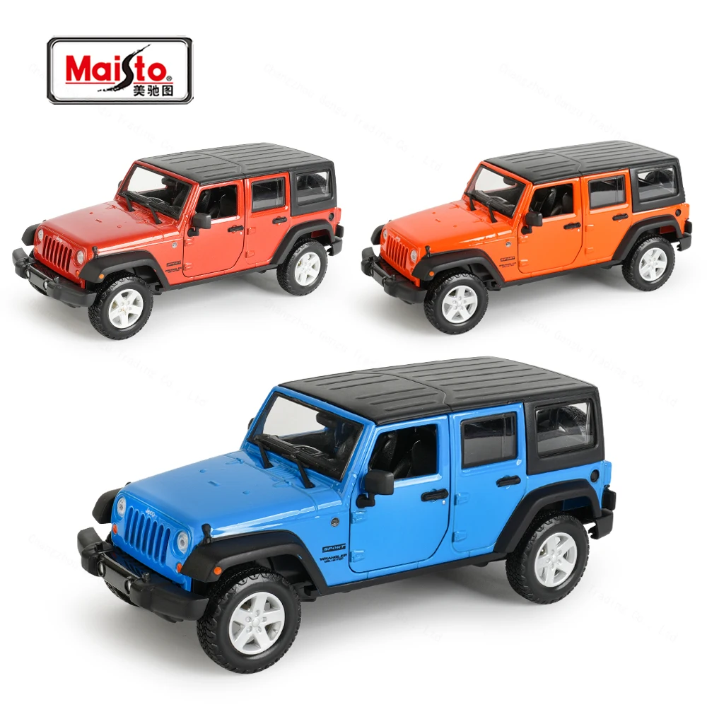 Maisto 1:24 2015 Jeep Wrangler 무제한 오프로드 차량 정적 시뮬레이션 다이캐스트 합금 모델 자동차