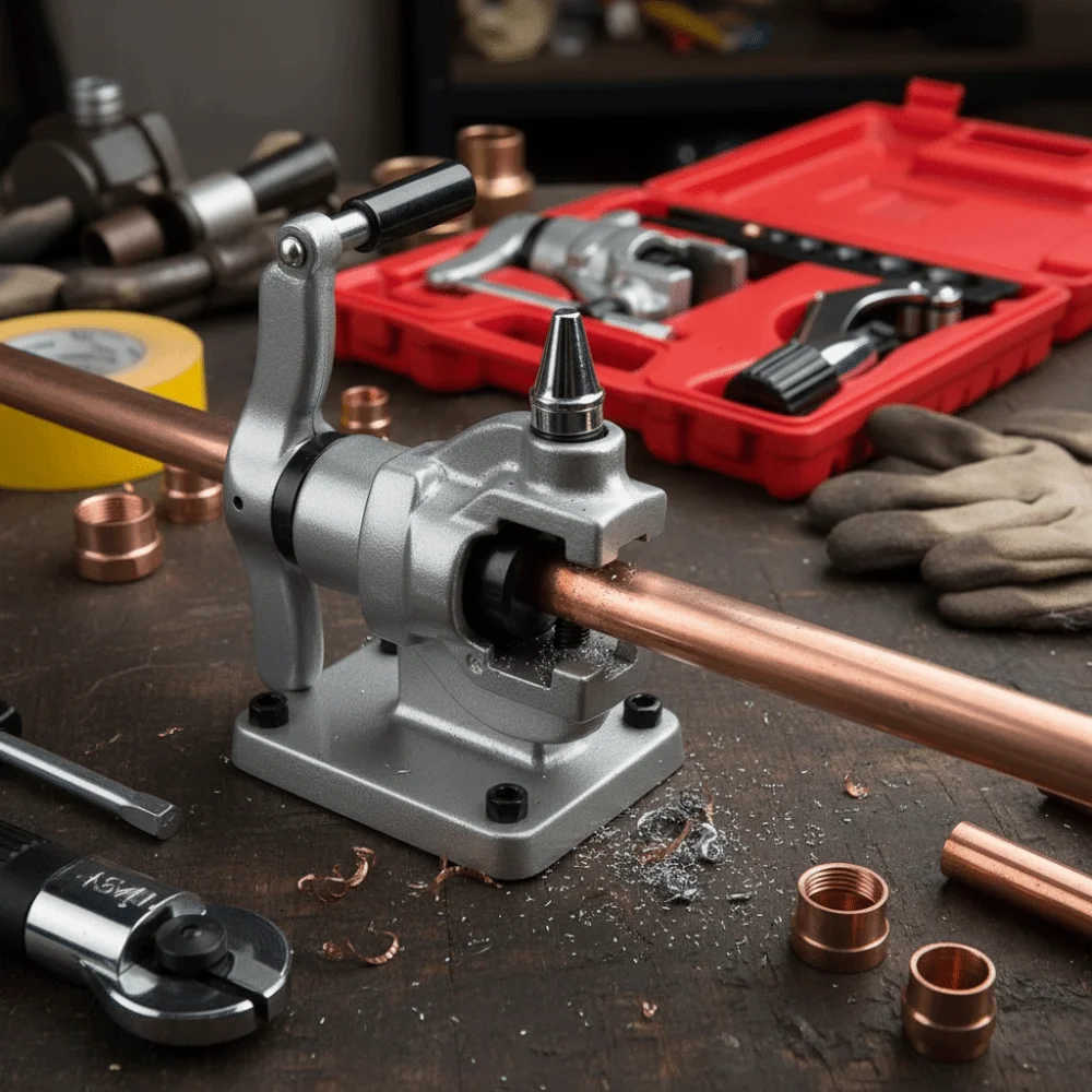 6-Hole Design Eccentric Tube Expander Single Clamp Plate Heavy Duty Copper Pipe Flaring Tool Inch/Metric Eccentric Cone Type