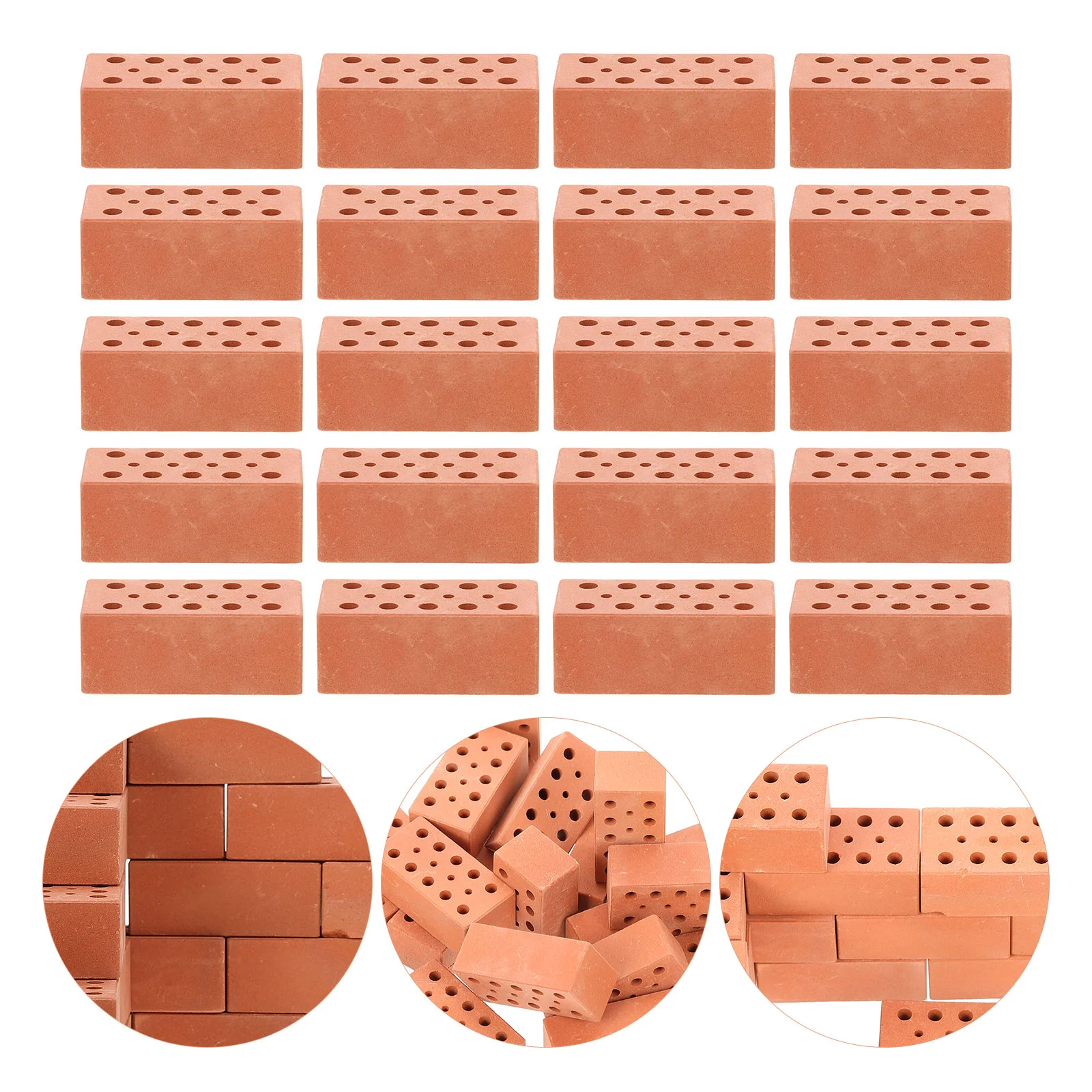 20 Pcs Simulated Brick Bricks for Garden Office Desk Accessories Miniature Decor Fake