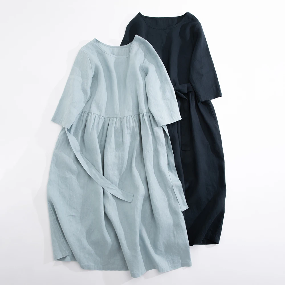 

Женское базовое свободное платье-пуловер с поясом W/h на весну-осень