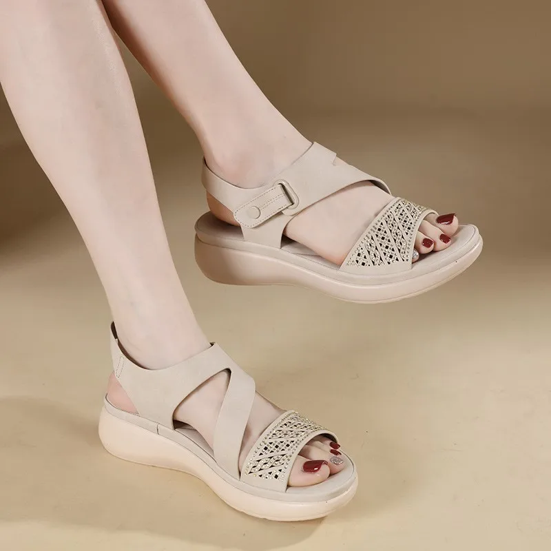 Fashion Summer Women Sandals Shoes Wedge Sandal Ladies Non-Slip Women's Sandals Light Soft Women Heels Female Footwear