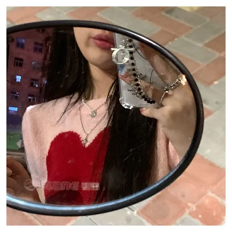 Blusa elegante y juvenil de estilo preppy, blusa de verano para mujer, camiseta de punto dulce, top corto, moda coreana