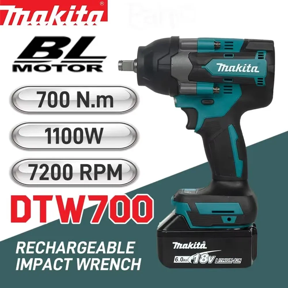 Electric Wrench Makita DTW700 18V brushless electric wrench Cordless drill screwdriver High torque electric tool Torque wrench rechargeable