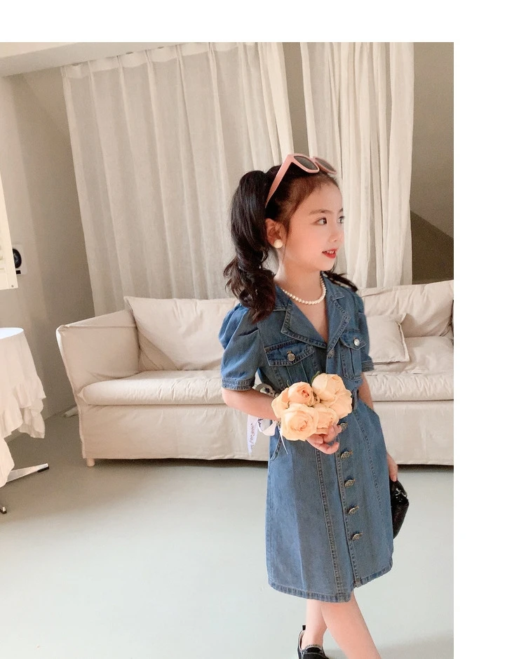 Denim Frock Design Baby Clothes Jeans Baby Frock 2024 Baby Girls - Main Image