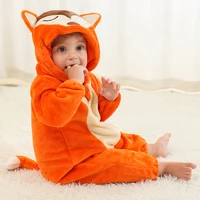 MICHLEY Halloween Cute Cartoon Flannel Baby Rompers Stitch Fox Pajama Cotton Baby Boy Girls Animal Costume Animals Baby Jumpsuit 4