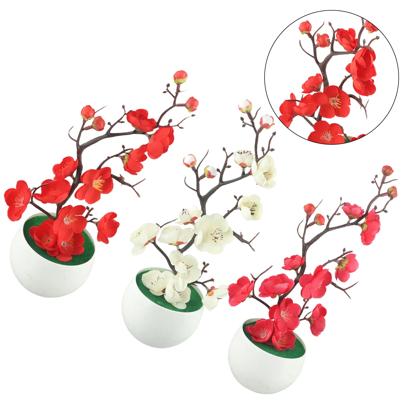 

Artificial Plants Potted Bonsai Simulation Pot Plant Home Office Plum Blossom Decor Garden Decoration Outdoor