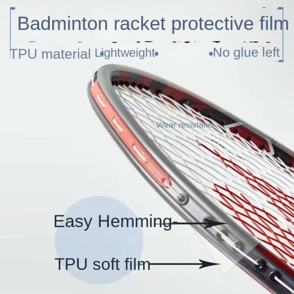 Transparent Invisible Badminton Racket Head Edge Protector Tape Self Adhesive Anti Paint Off Wear Resistant Protective Sticker racket tape badminton racket stickers