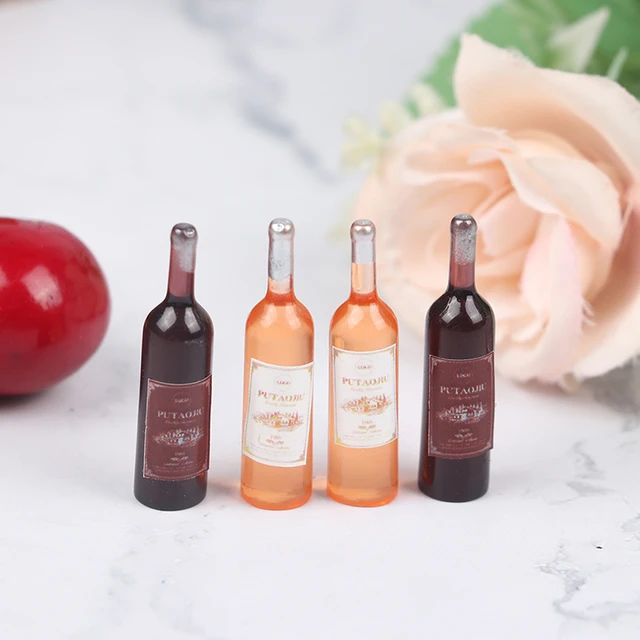 10Pcs 1/12 Mini Wine Bottle Sparkling Water Set Dollhouse Miniature Accessories Simulation Drinks Model Toys Doll House Decor 1