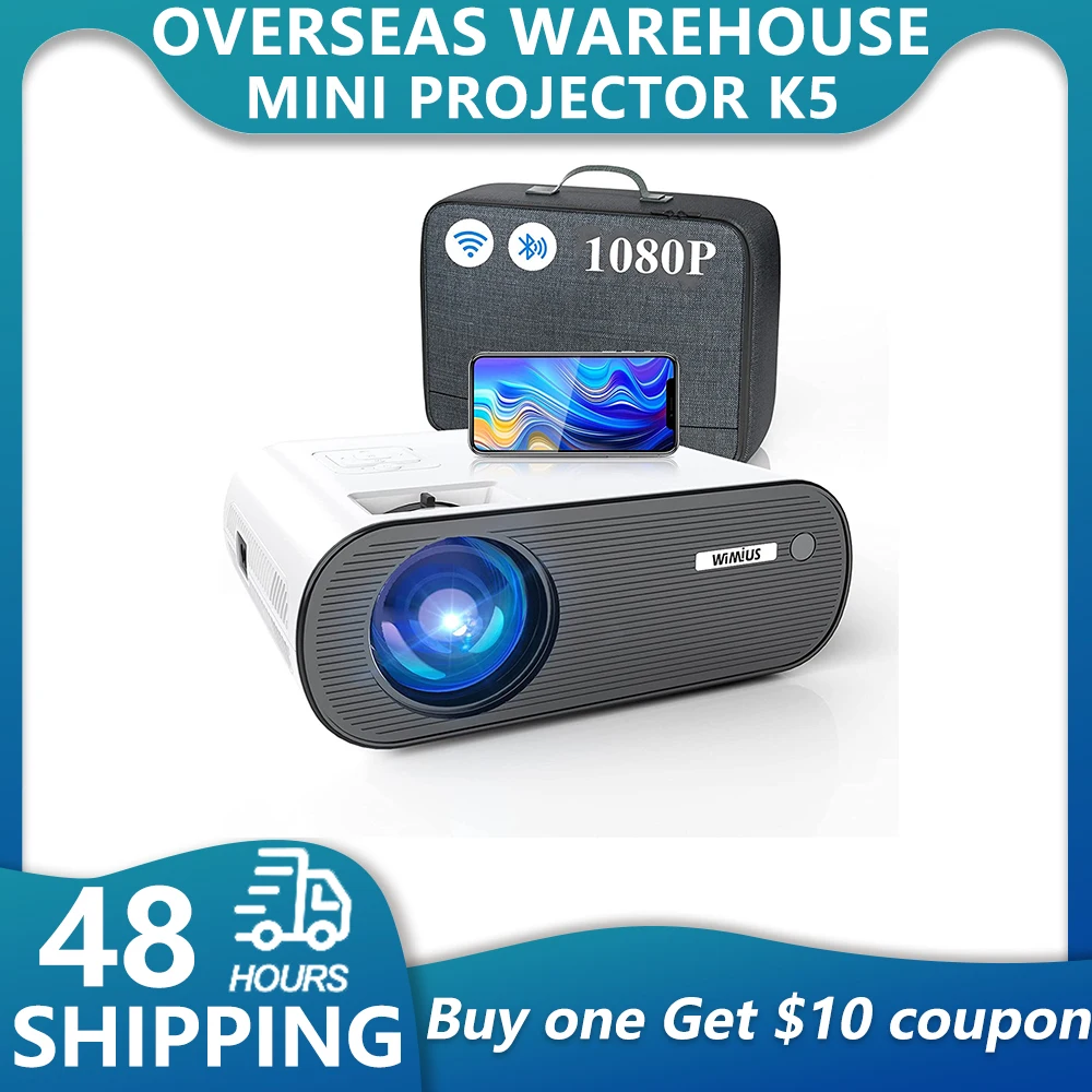 K5ProjectorsWiFiBluetoothMiniPortableProjector4kFullHDVideo