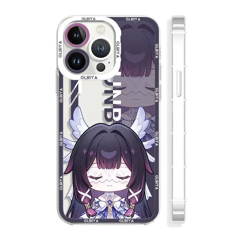 Genshin Impact Soft TPU Phone Case Featuring Xiao, Columbina, HuTao, and Furina