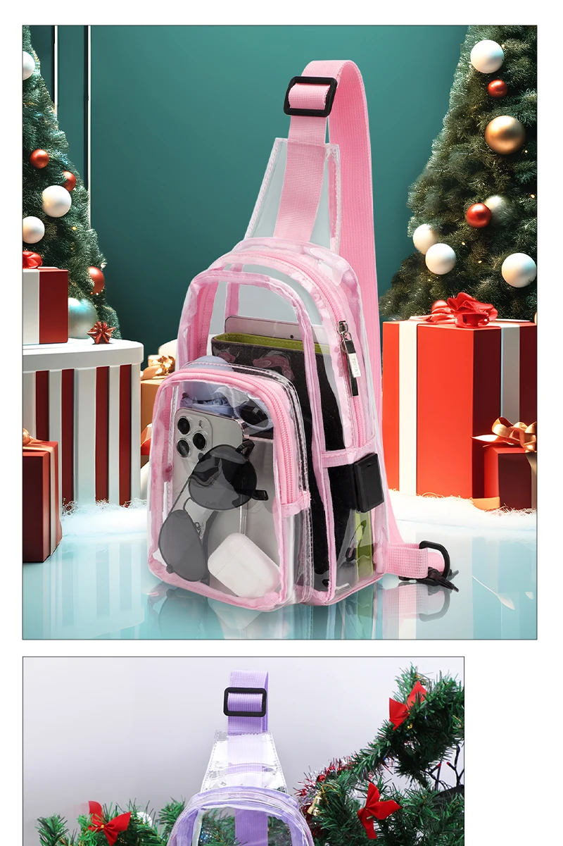 Die mehrfarbige, durchsichtige Damen-Brusttasche von TINYAT wird mit USB, Typ-C-Anschluss geliefert, geeignet für die Teilnahme von Konzerten und Partys im Freien teilnehmen – Detail 10