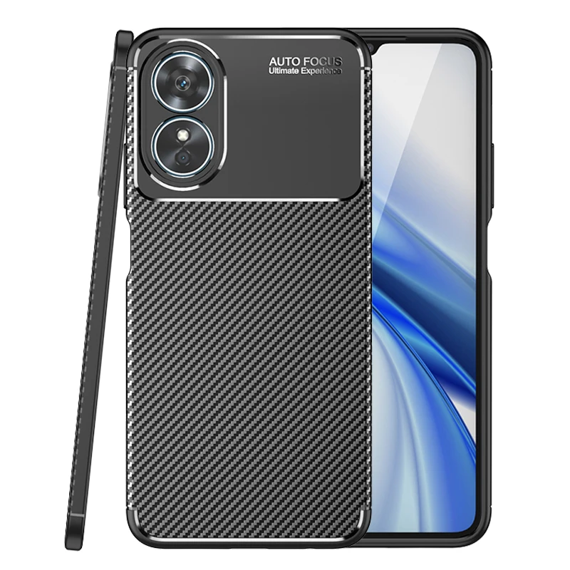Per Cover Oppo A17 Custodia Per Oppo A17 Capas Nuovo Paraurti Antiurto In Fibra Di Carbonio Cover Posteriore Morbida In Tpu Per Oppo A 17 A17 Fundas
