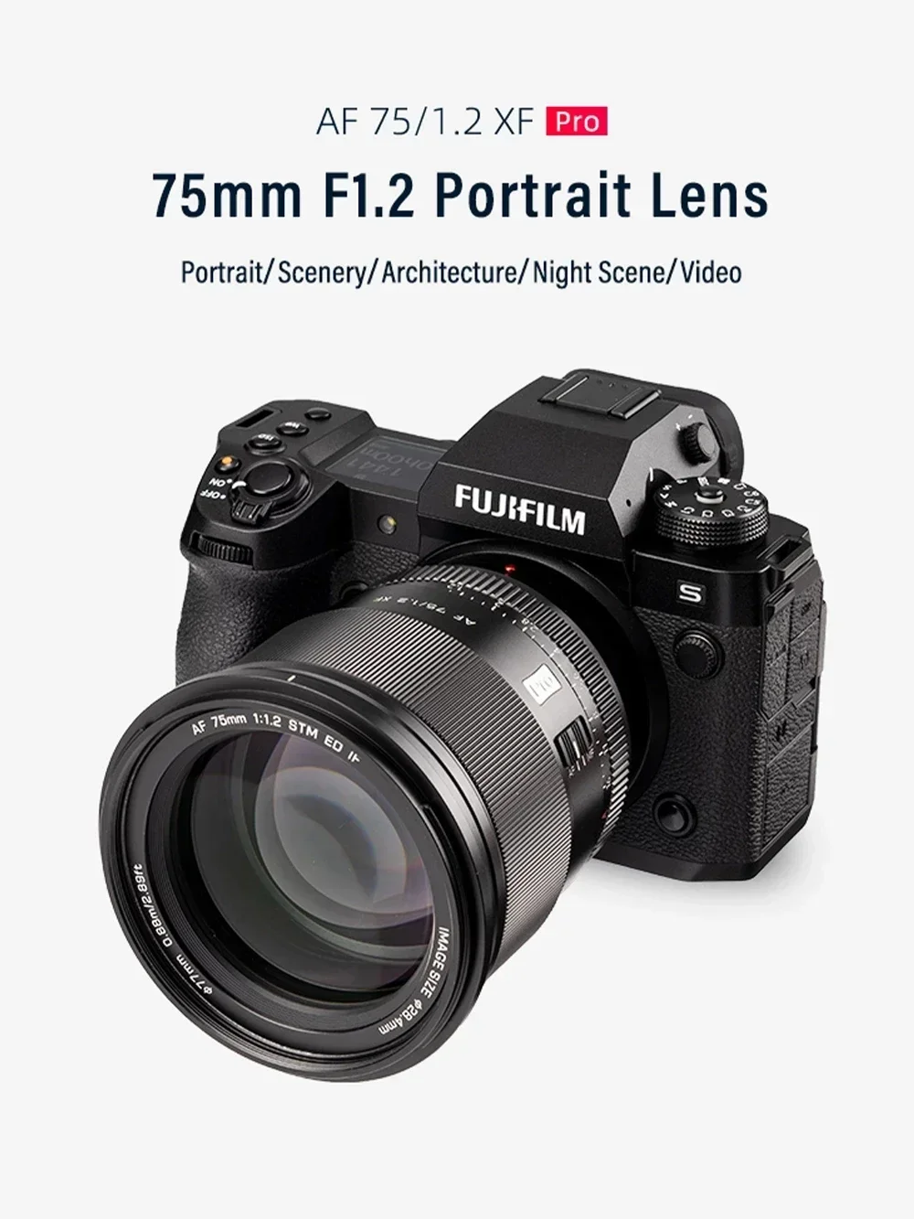 VILTROX 75mm F1.2 AF Fuji X 렌즈 자동 초점 인물 사진 APS-C for Fujifilm XF 마운트 X-T4 T100 X-H2S fujifilm X-T30 X-Pro3 ·