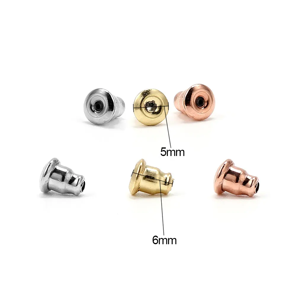 50Pcs 스테인레스 스틸 클래식 총알 귀걸이 백업 플러그 귀 스터드 백 스토퍼 DIY 귀걸이 백업 스토퍼 액세서리 용품
