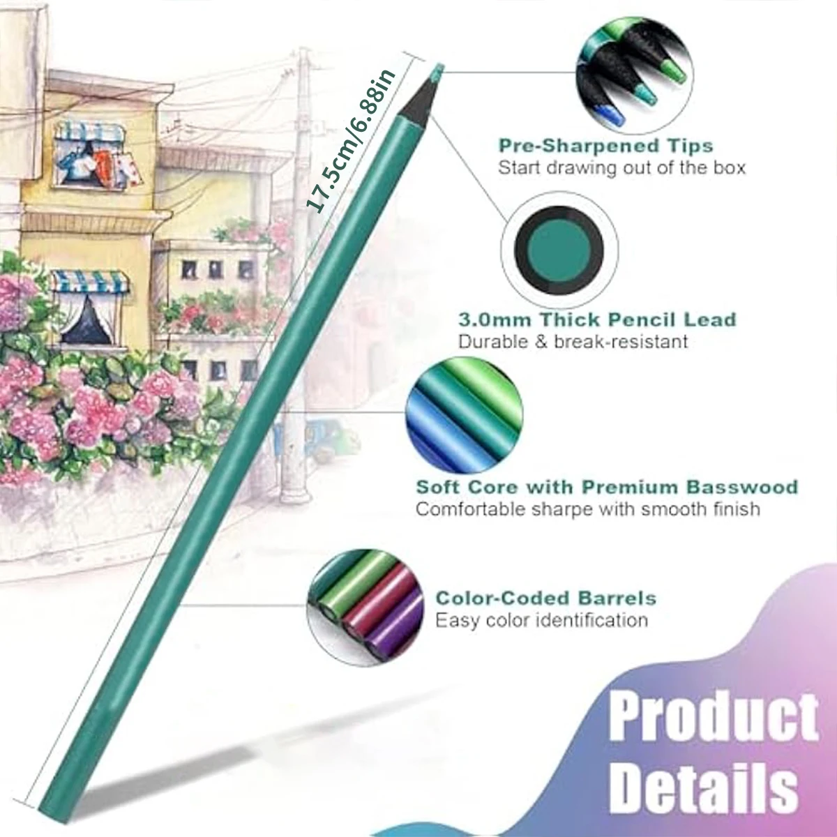 12 Metallic Colored Pencil Set 3