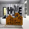 Pretty Shower Curtains For Bathroom Letter Print Rose Pattern Strong Transparency Fashion Shower Curtain Boy Valentine Heart