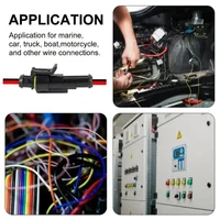 ขั้วต่อสายไฟแบบกันน้ำ 2 ขา - ชุดขั้วต่อสายไฟรถยนต์ขนาด 20 AWG สำหรับรถยนต์ รถบรรทุก รถจักรยานยนต์ และเรือเดินทะเล 6