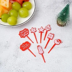 Festive Christmas Cupcake and Dessert Topper Set (Red - 8Pcs)
