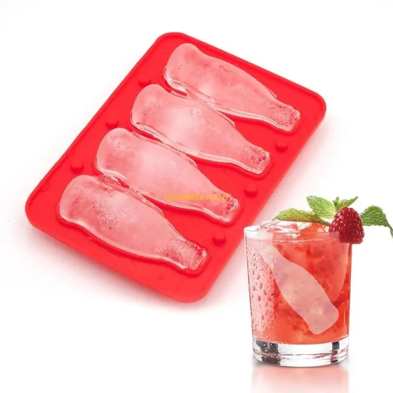 62CE Food Grade Silicone 3D Coke Bottle Ice Mold with Lid Ice Cubes Maker Accessories for Home Parties and Creative Drink