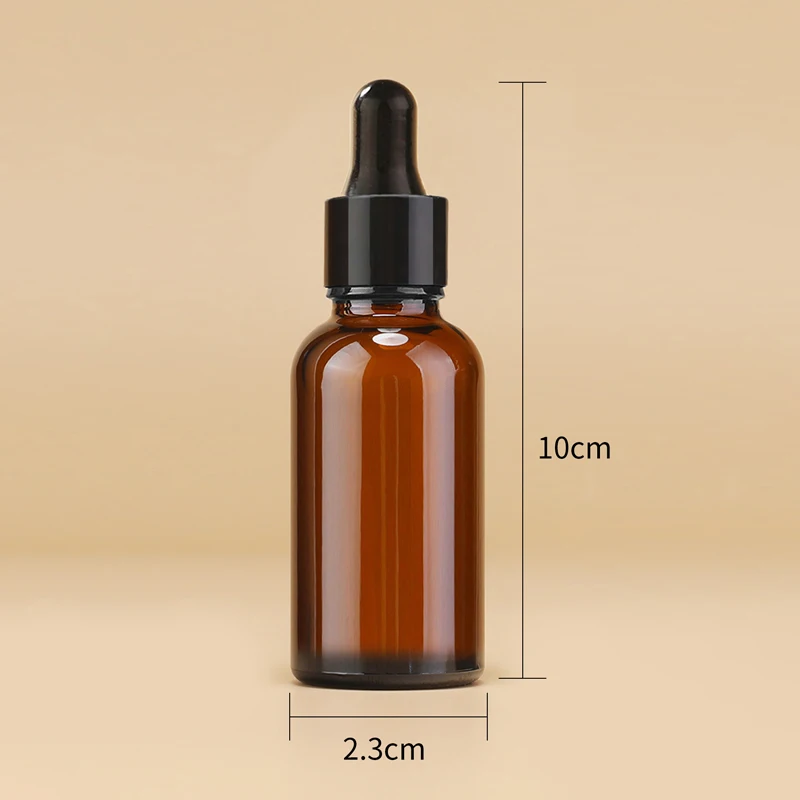 30ML amber glass dropper bottle refillable for essential oils cosmetics fluid containers