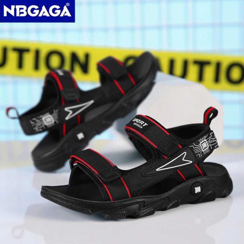 Summer Boy Leather Sandals Breathable Non-slip Durable Kids Outdoor Beach Shoes Lightweight Trend Casual Slippers Children kids shoes children sandals kids sandals beach shoes