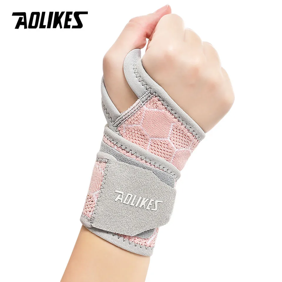 AOLIKES 1 Pair Wrist Brace for Carpal Tunnel Relief Support - Compression Wrist Support for Workout, Adjustable Wrist Guards